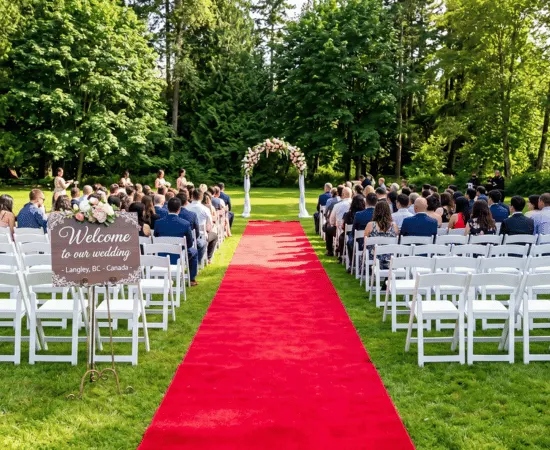 Carpet flooring rental for wedding aisle