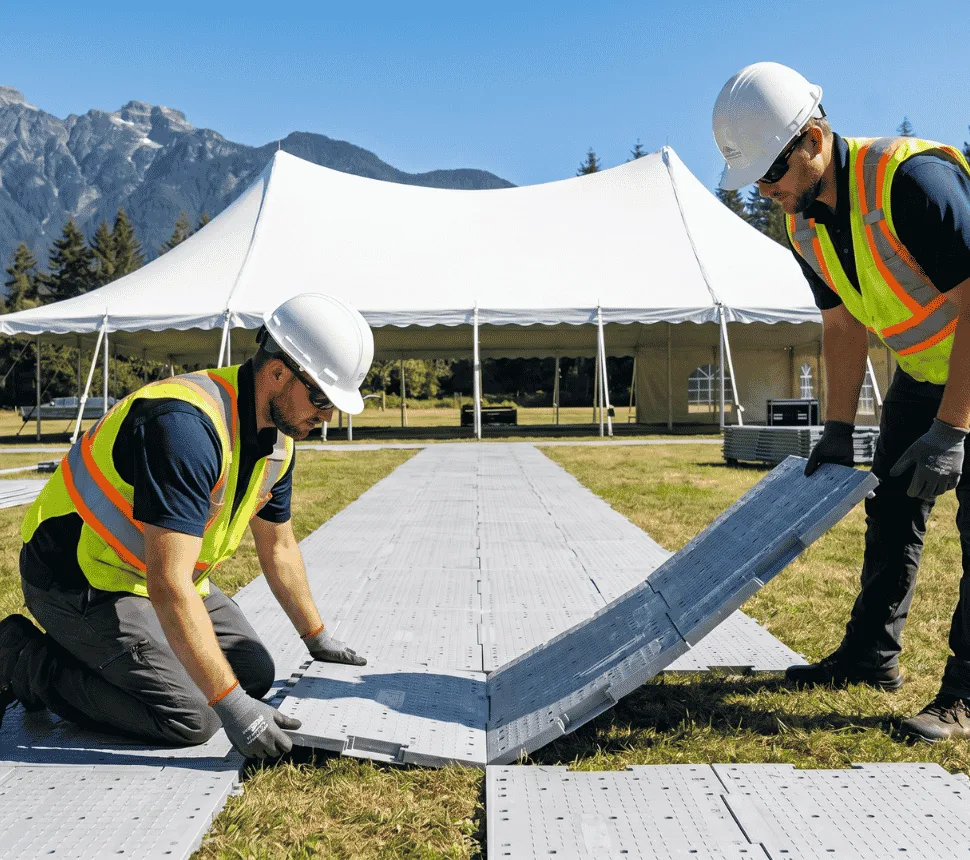 Professional event flooring setup and delivery